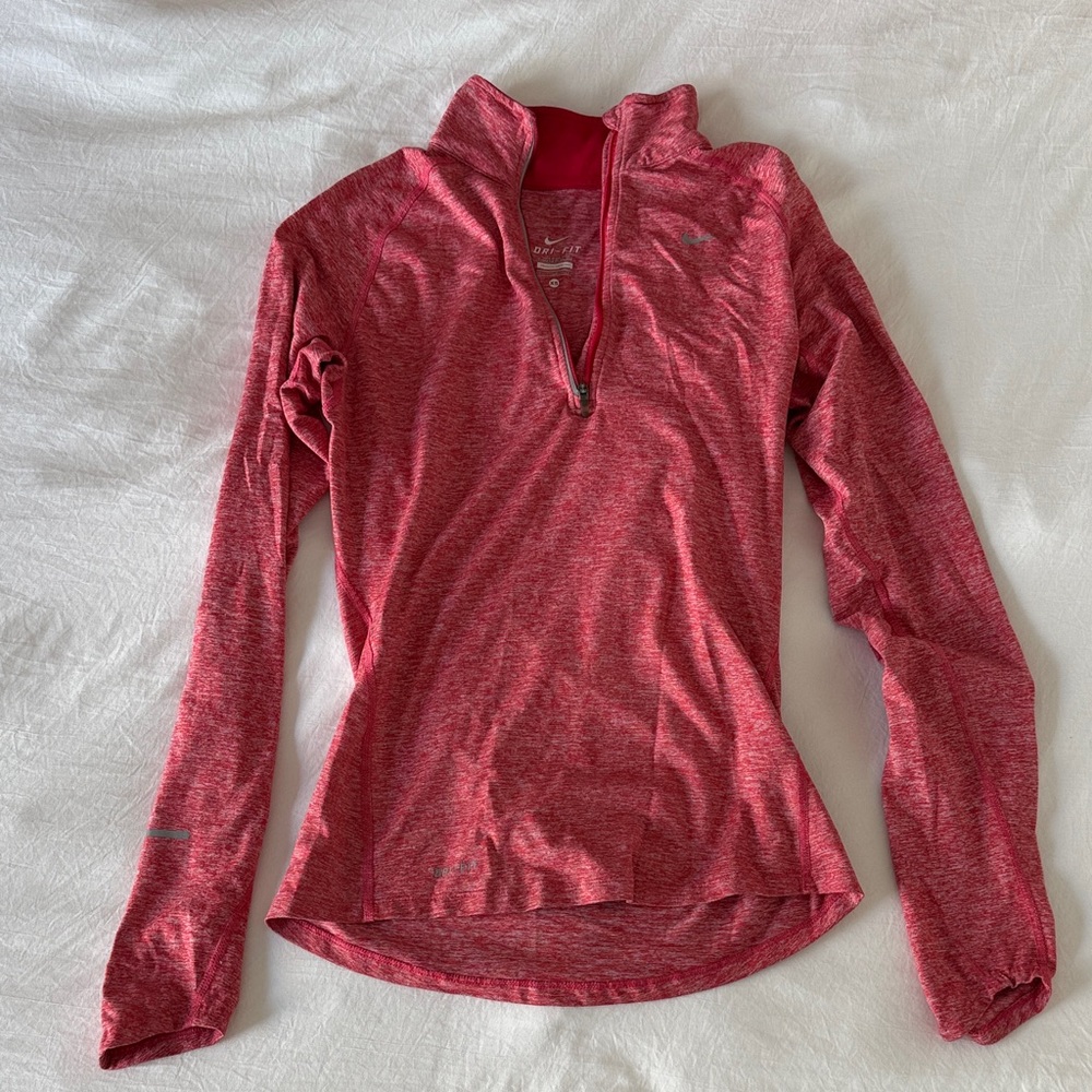 Nike Women's Heathered Red Quarter-Zip Sweatshirt